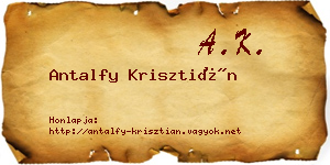 Antalfy Krisztián névjegykártya